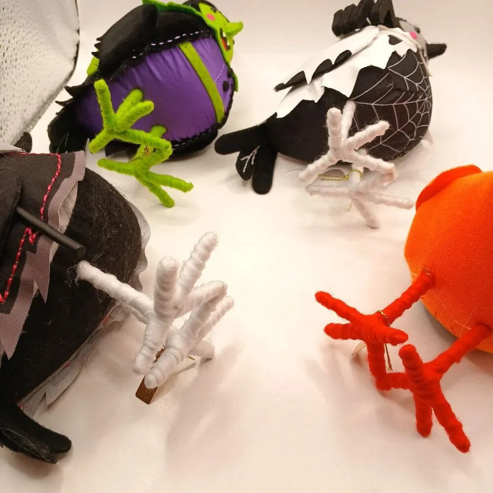 Target Pawson Halloween 2024 Birds Lot of 4 Pumpkin Spider Grim Reaper Witch